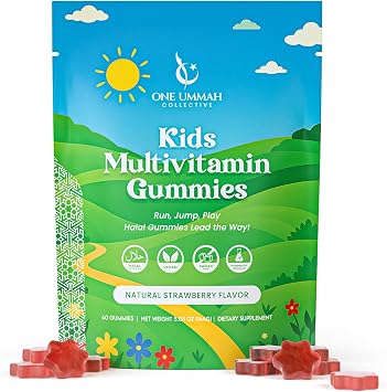 Halal Certified Kids Multivitamin Gummies - Sugar Free, Easy Digestion & High Absorption - Packed with Essential Nutrients, Folate & Biotin for Energy, Growth, and Wellness - Tasty 60 ct Gummy