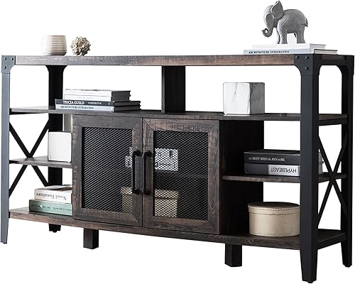 OKD Soporte de TV industrial para televisores de 65 y 70 pulgadas, centro de entretenimiento Highboy de 33 pulgadas de alto con amplio espacio de