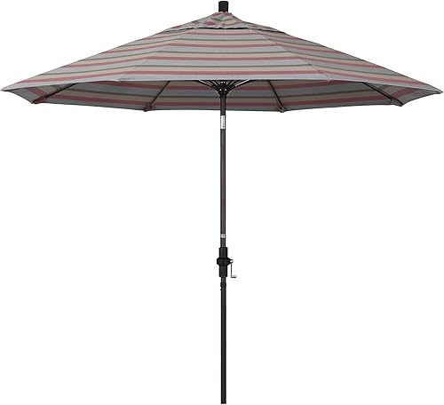 Miniatura 26 de California Umbrella GSCUF908117-5461 - Sombrilla redonda de 9 pies con poste de aluminio y varillas de fibra de vidrio para patio, 9 pies, color