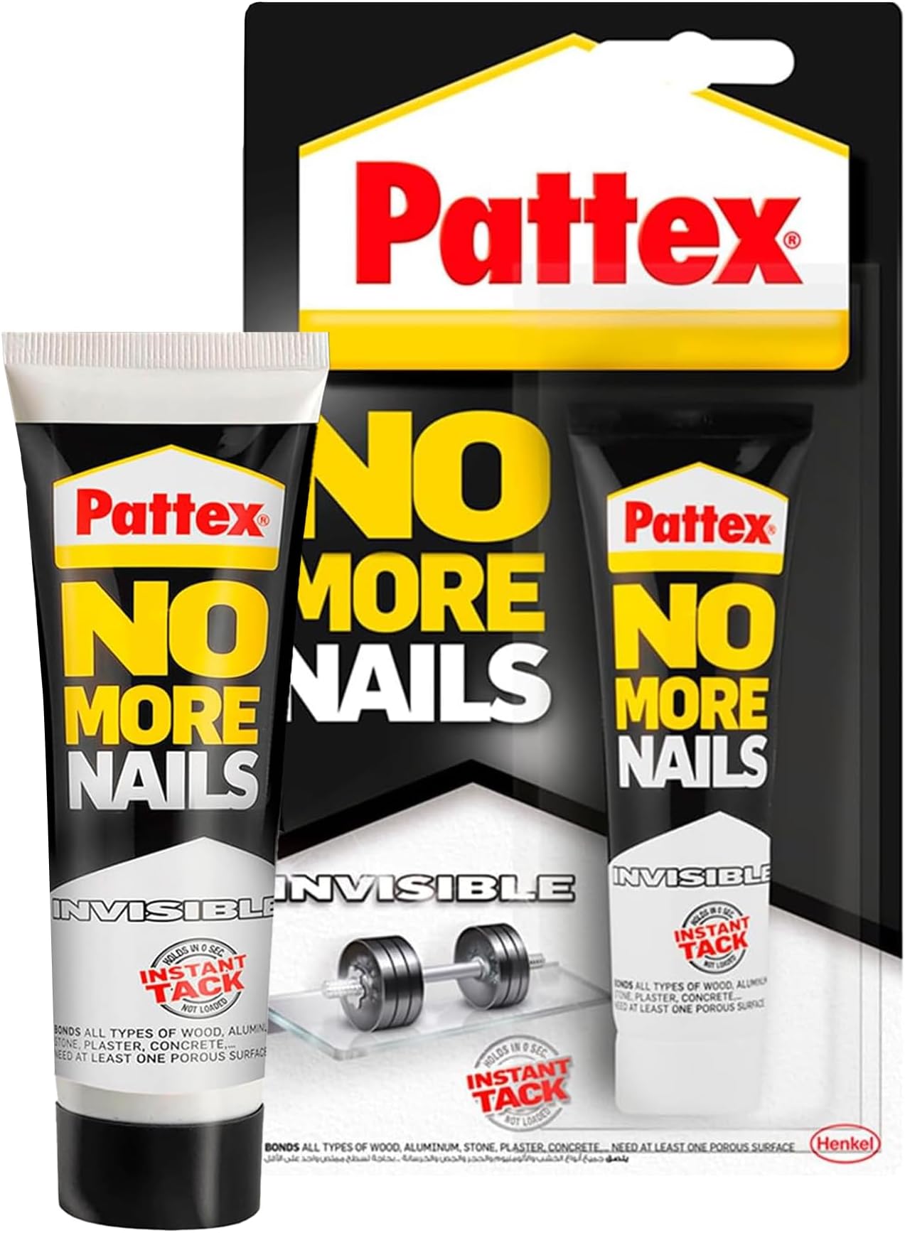 No More Nails Invisible | All Purpose Heavy-Duty Mounting Adhesive | Solvent Free & Low Order Mount Glue | Compatible with Wood, Ceramic, Aluminum, Concrete, Bricks & More | 40g (Pack of 1)