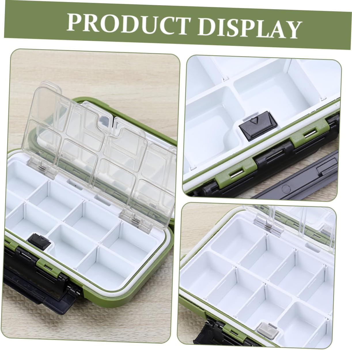Happyyami 2pcs Fishing Set Lure Accessories Box Soft Tackle Bait Organizer for Outdoor Fishing