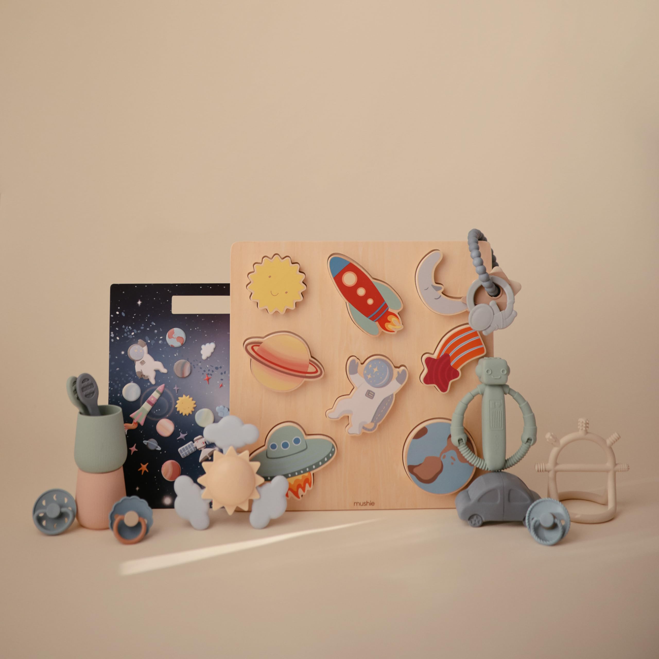 mushie Wooden Space Puzzle | for Kids 3 Years+ | Preschool Educational & Toddler Montessori Toys (6 pcs) - Image 8