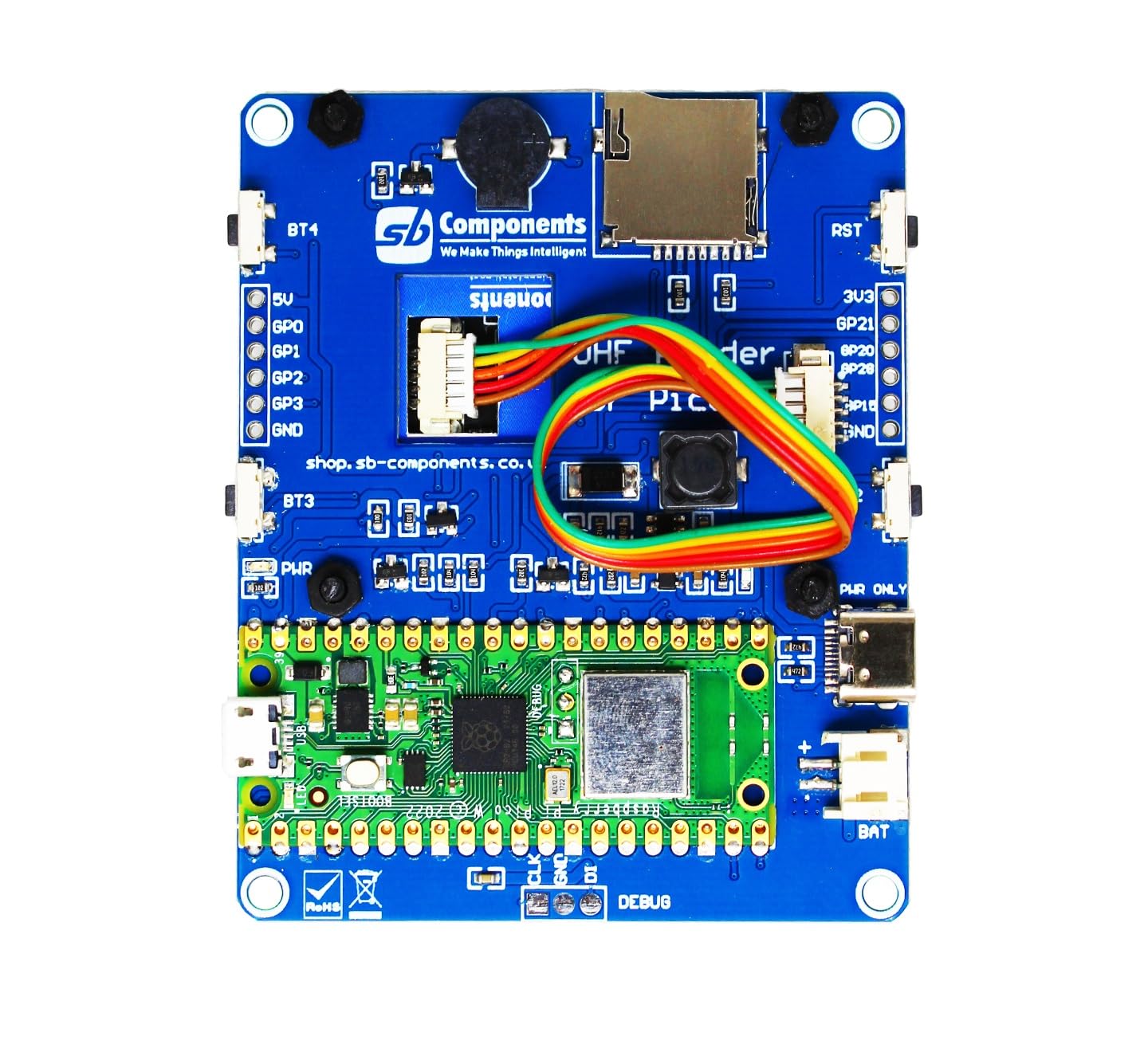 Lettore RFID UHF ad altissima frequenza basato su Raspberry Pi Pico W, lettore RFID compatto a basso consumo energetico con display TFT da 1,14", scheda RFID RPi Pico W per leggere e scrivere UHF