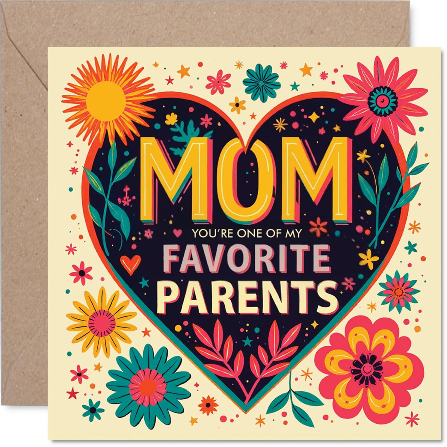 Stuff4 Mom Birthday Card, One Of My Favorite, Greeting Card, 145x145mm, Envelope Included, SKU OFF5NC84DA, ASIN B0G3XQVZY5, EAN 5063152343215