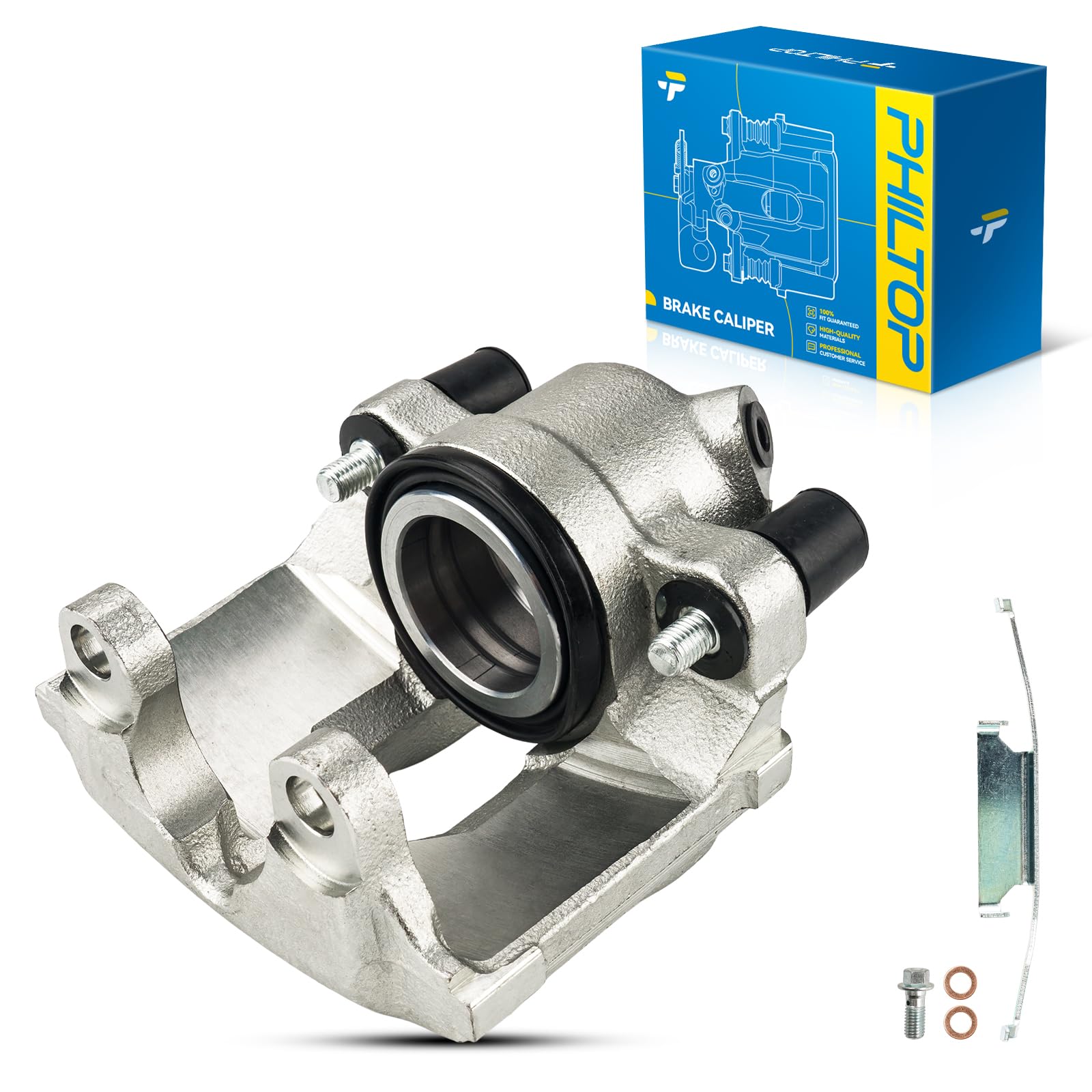 PHILTOP Front Left Disc Brake Caliper Assembly Replacement For BMW for 1994-1995, 2001-2005 325i, 2001-2006 325Ci, 2001-2005 325xi, 1996-2000 328i, 1998-2000 323i, 2003-2006 Z4, 191619 Front Driver