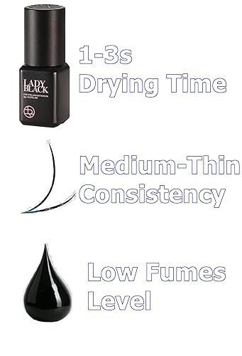 Miniatura 4 de Extensiones de pestañas color negro Sky Lady de 0.17 onzas líquidas, pegamento profesional de máxima adherencia para pestañas, secado rápido de 1-3