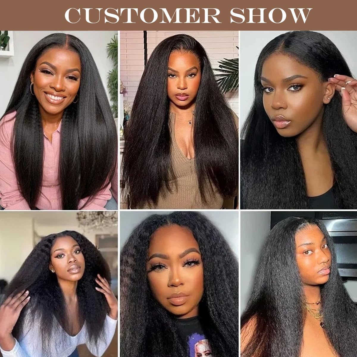 Yaki Straight U Part Wig Soft Synthetic Hair Like Real Human Hair Wear And Go Glueless Wig Italian Yaki V Part Half Wigs for Black Women (Natural Black, 20 Inch)