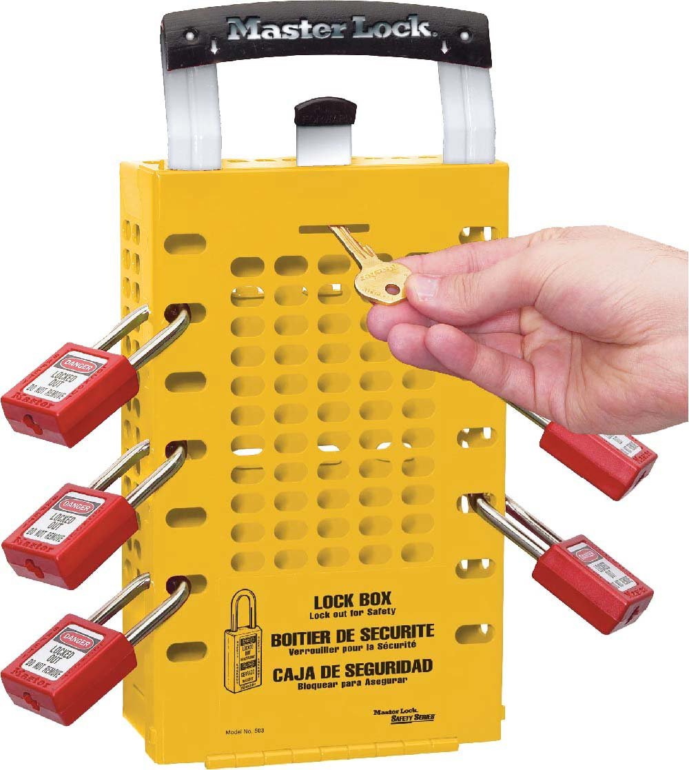 Master Lock 503YLW Latch Tight™ Yellow Group Lock Box, Wall-Mount or Portable