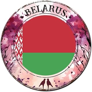 Belarus National Flag Signs - Metal Signs - Laundry Use Indoor Decor Tin Metal Sign 12x12in - Long Distance Exchange Gifts Signs for Independence Day Adults College Student
