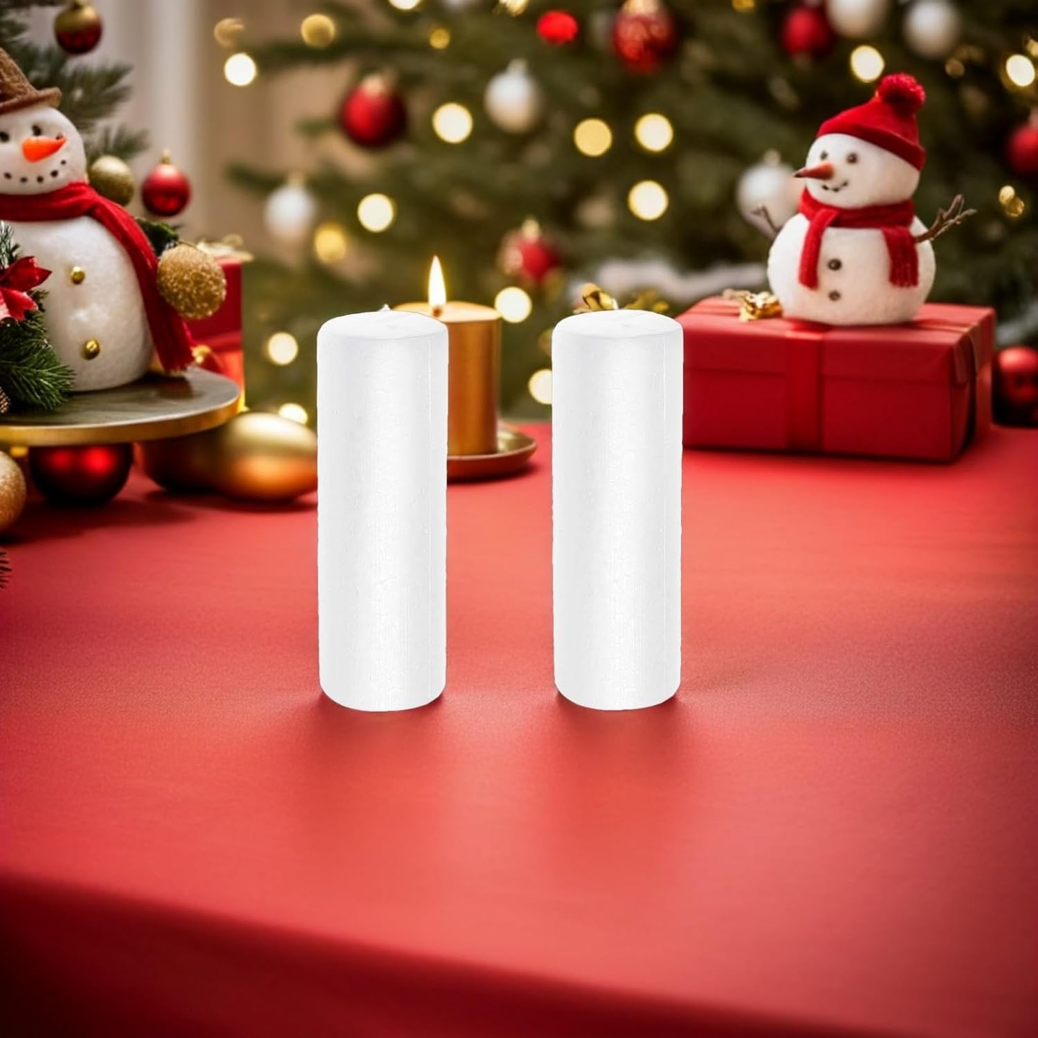 Operitacx 6pcs Foam Cylinders for DIY Crafts, 7.8 Inch White Foam Tubes Rods Cylinders Shape for DIY Crafts and Arts Projects, Chritstmas Ornament