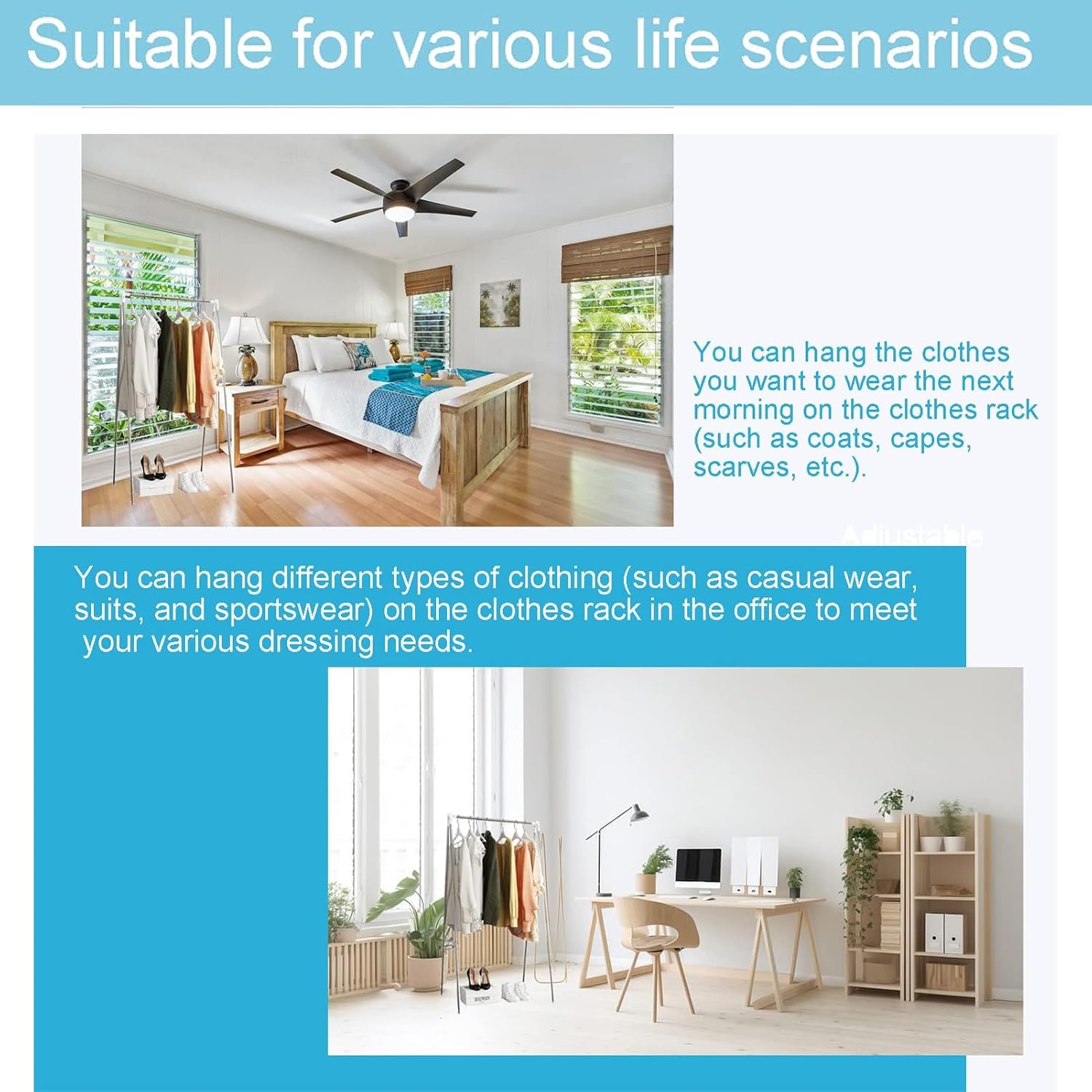 ポータブルトラベルガーメントラック、折りたたみ式キャンプ用の折りたたみ衣料品乾燥RV、屋内の屋外米国の屋外屋外の高さと幅を備えた格納