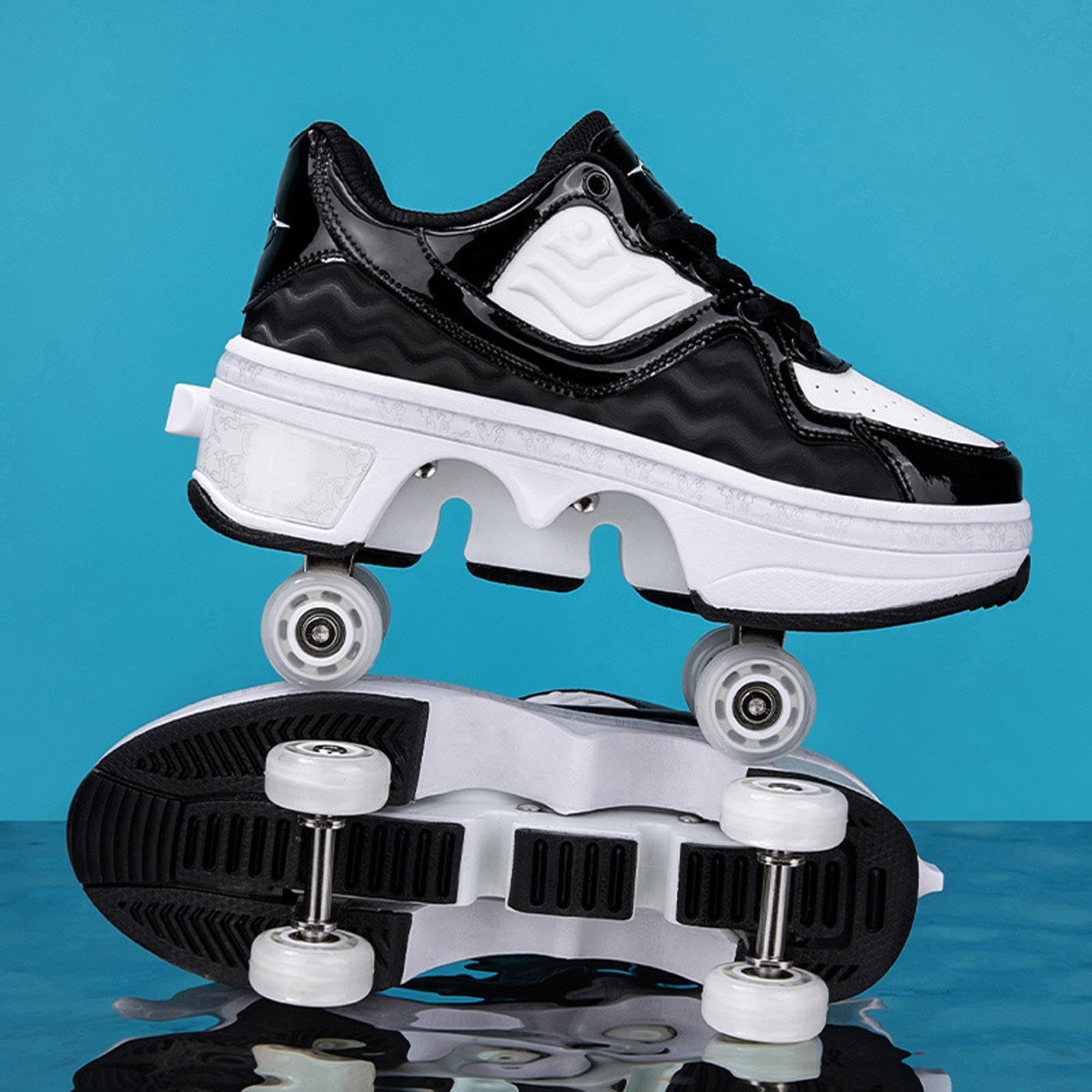Rollschuhe Schuhe Rad Schuhe für Jungen Mädchen Erwachsene Rollschuhe Schuhe mit Rädern Flexible Schlittschuhe als Geschenk,36