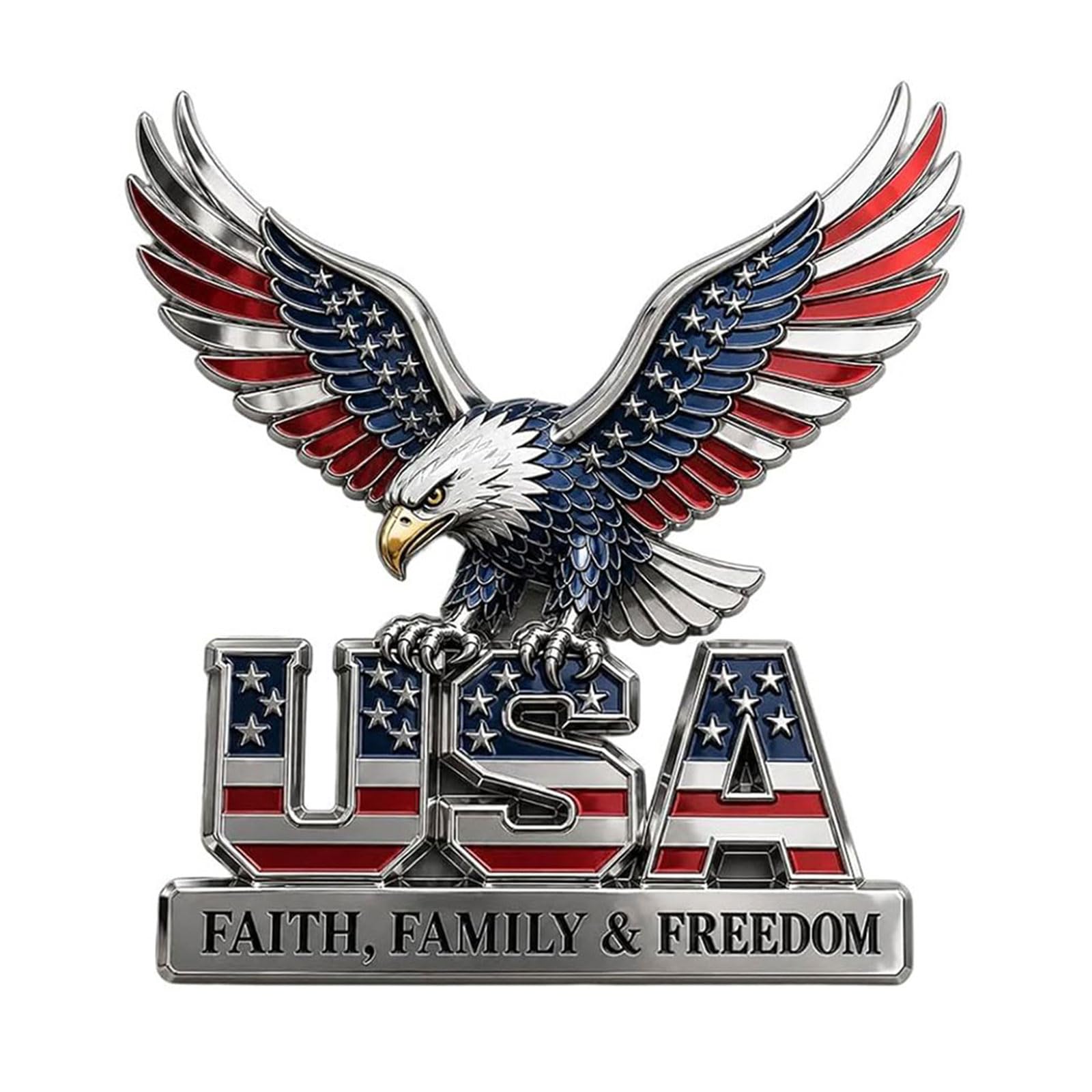 fexxkg Removable Metal Vehicle Sticker 250th Anniversary Patriotic Decals Perfect For Long Term Or Temporary Decoration