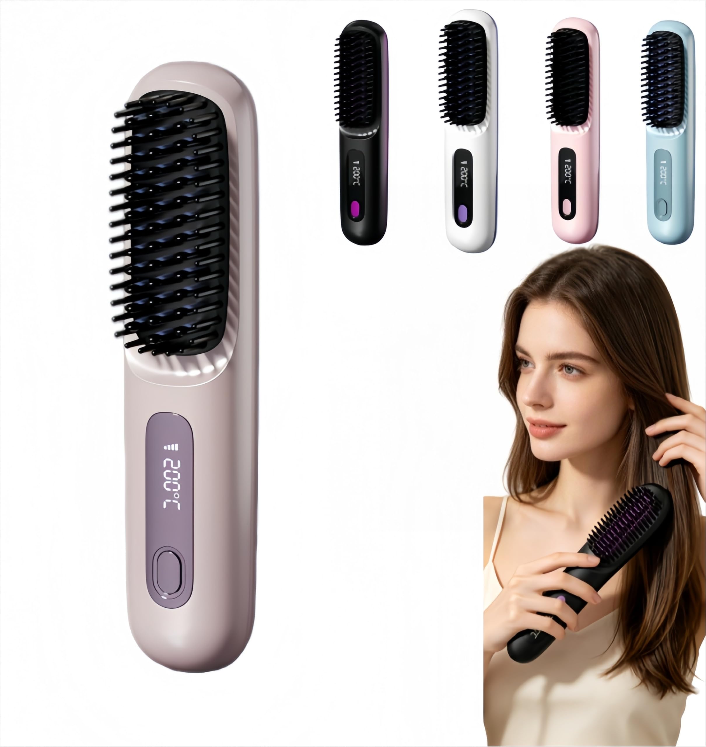 Brosse coiffante cocoony cheveux courts,cocoony brosse à cheveux,Coiffage rapide, volume longue durée (Violet)