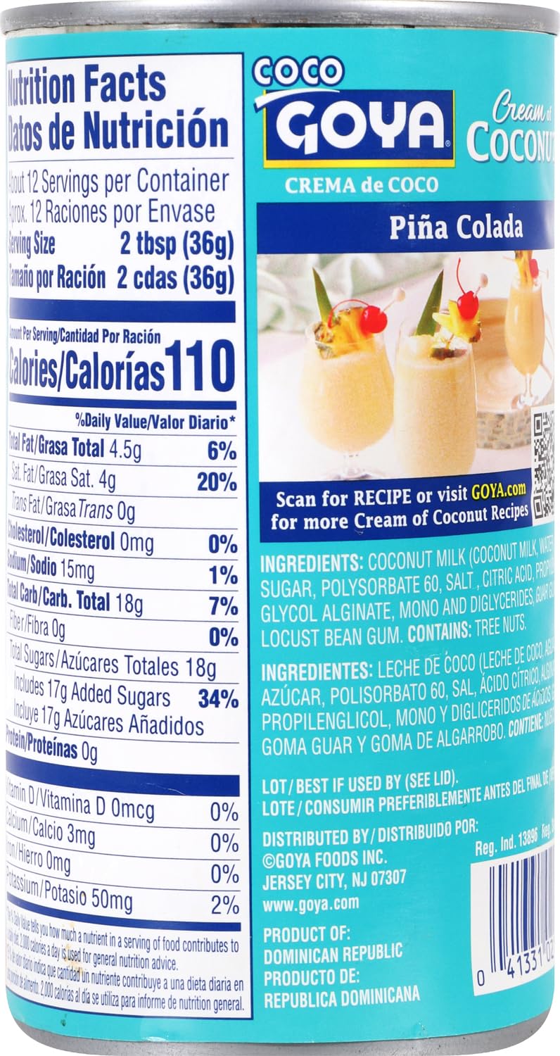 Goya Cream Of Coconut, 15 Ounce