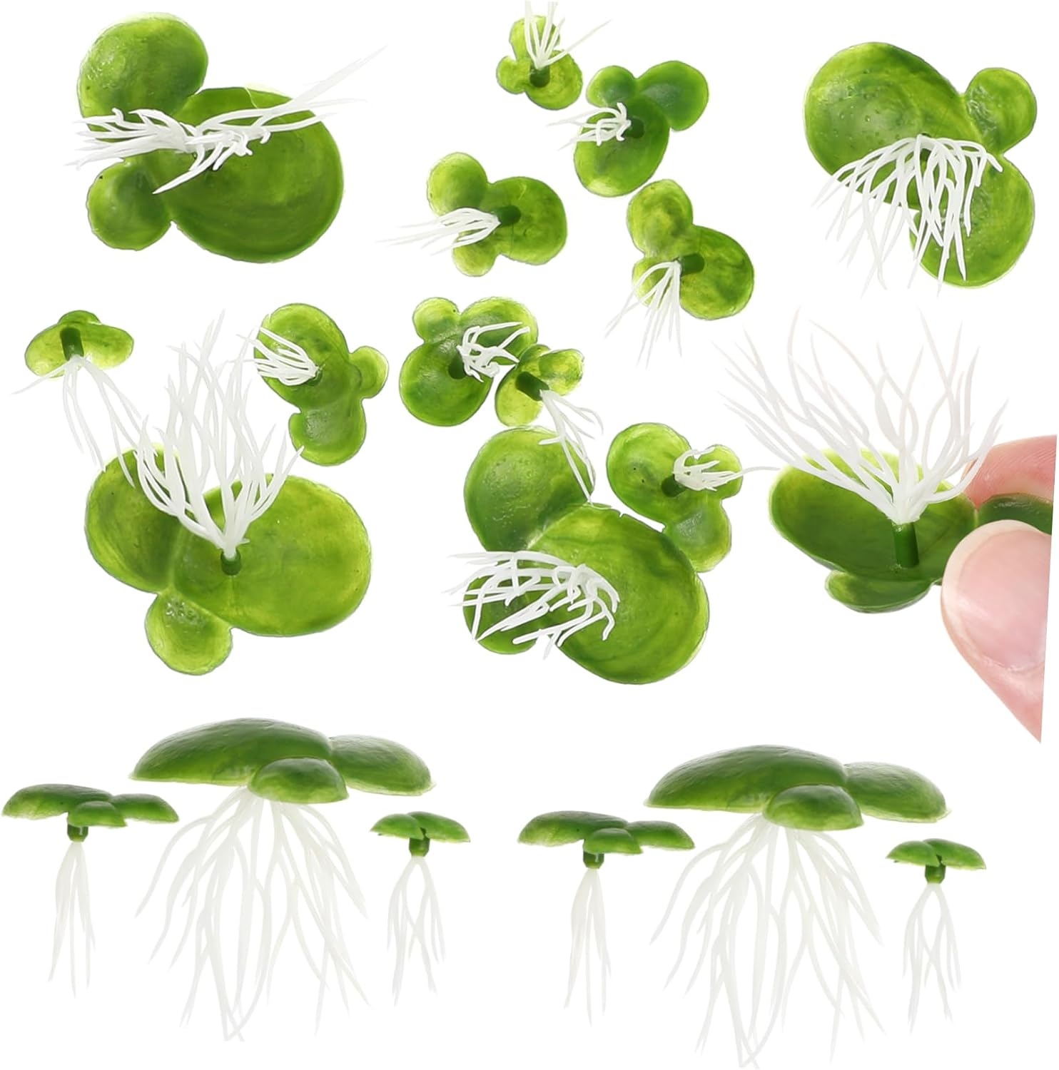 2Packs Plastic Duckweed Ornament Artificial Water Plant Decor for Fish Tanks Aquariums Durable Lightweight Vivid Aquatic Grass for Natural Landscape