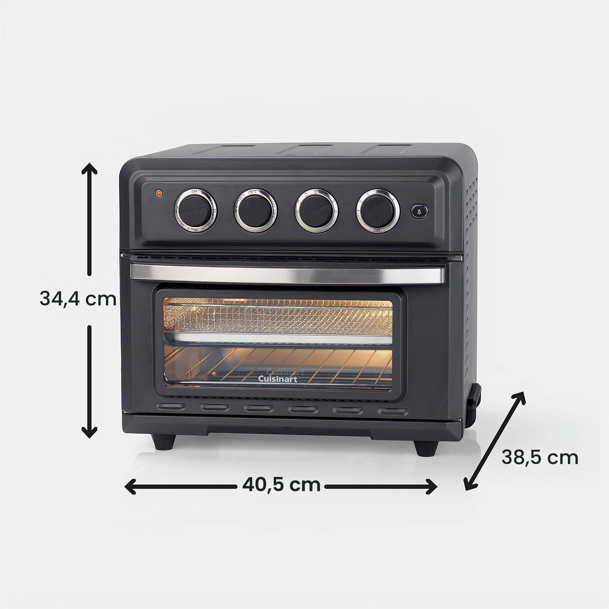 Cuisinart Mini Horno Freidora | 7 en 1: Freír, Asar, Hornear, Gratinar, Empanadillas, Tostar y Mantener caliente | 2 niveles de cocción, gran capacidad de 17L, espacio pollo entero de 1.8kg