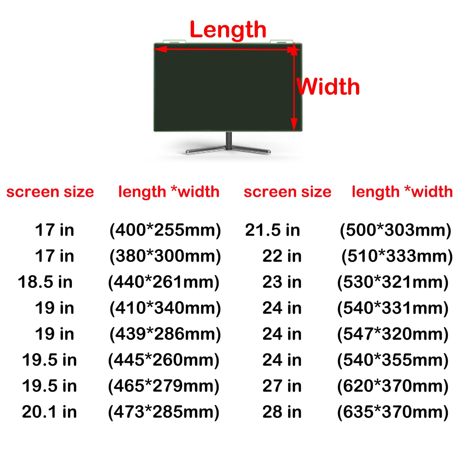 OSUKI 17" a 28" Universal Filtro de Anti Luz Azul y Protector,Protector de Pantalla Premium,Desmontable,Filtros de Pantalla para portátiles,netbooks,Ordenador y Monitores,21.5in (500 * 303mm)
