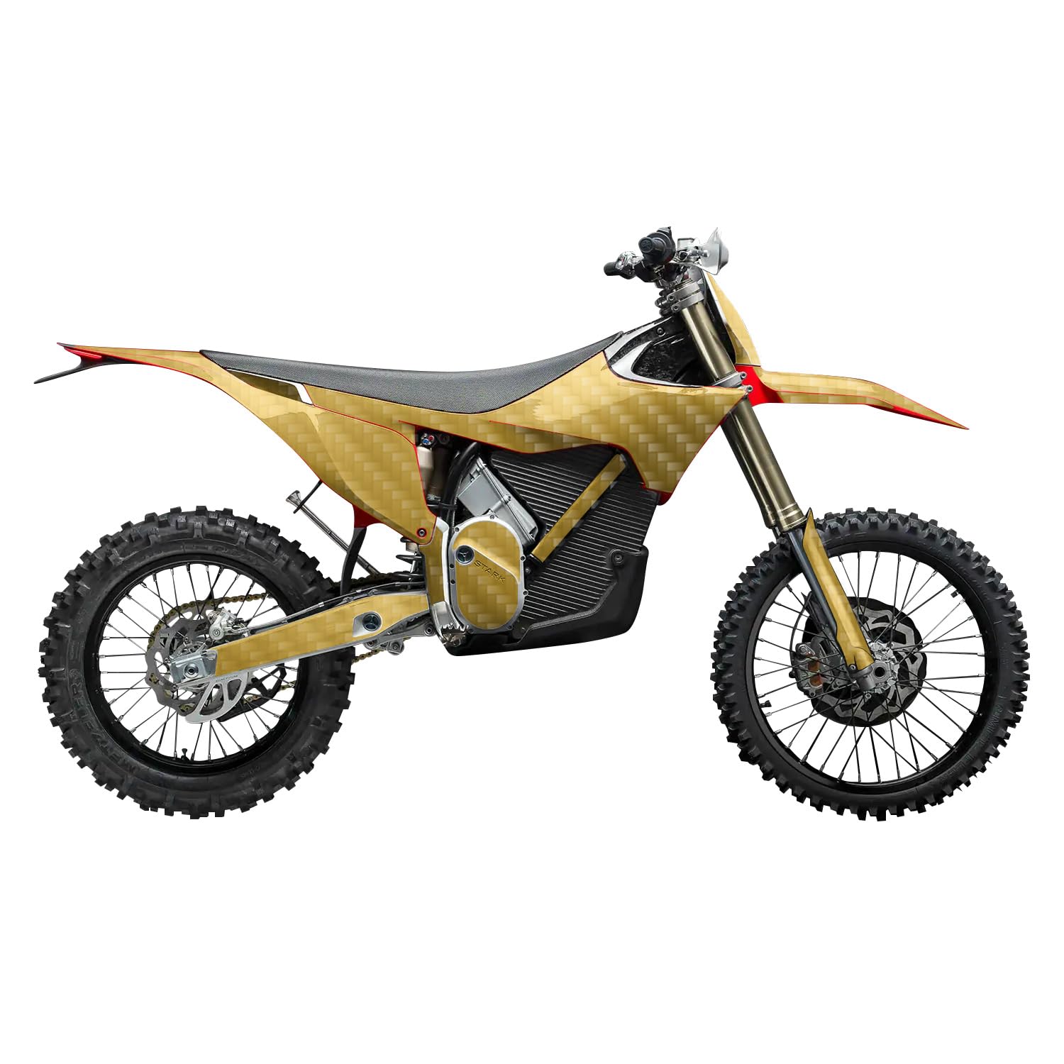 Carbon Fiber Stark Varg MX 2023-2025 Graphics Kit Wrap - Solid Marigold - Varg MX Skin - Premium 3M Vinyl Protective Wrap Decal Cover - Easy to Apply | Crafted in The USA by MightySkins