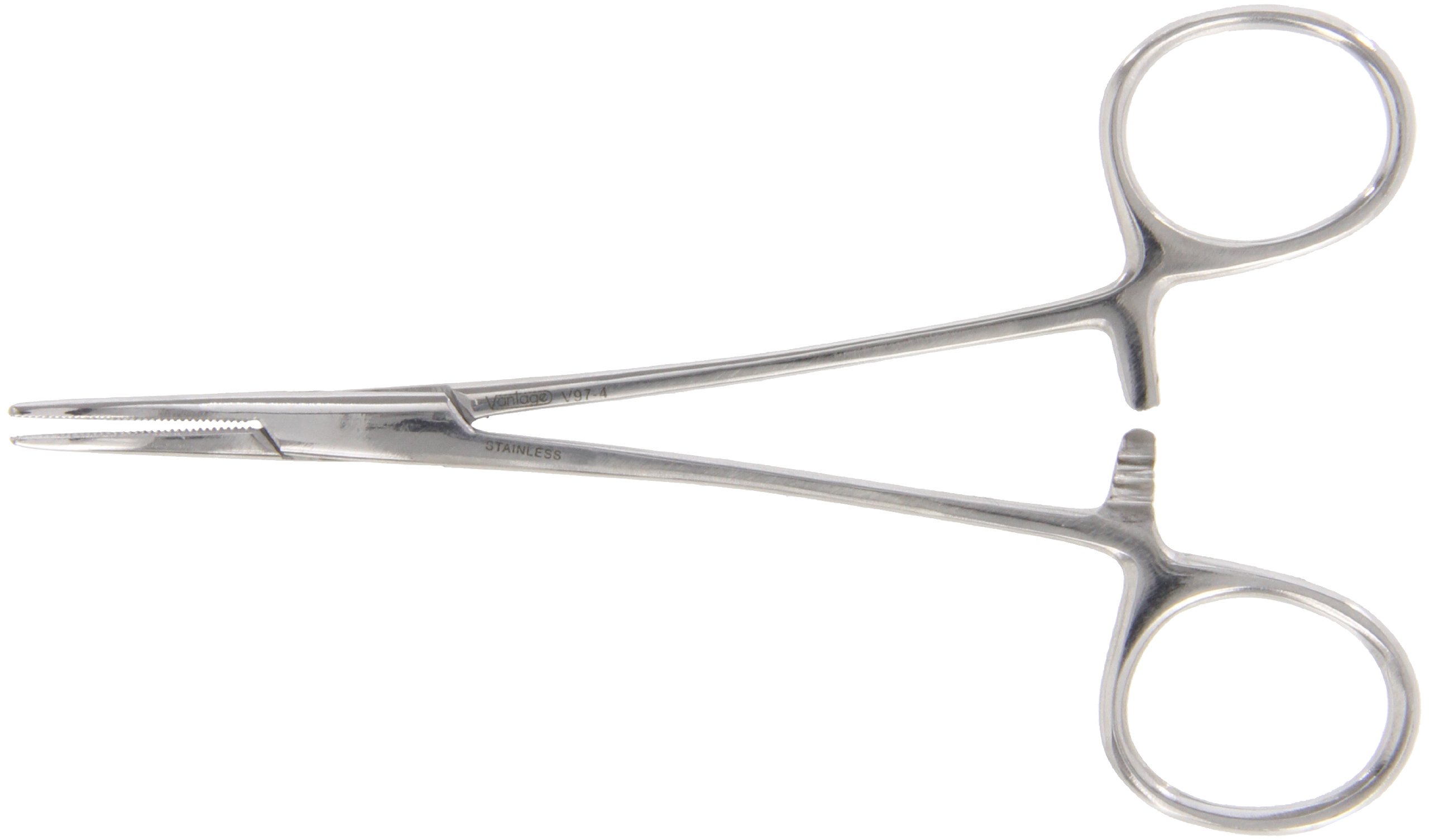 Vantage V97-4 Stainless Steel Halstead Mosquito Forceps, Curved Blade, 5" Length