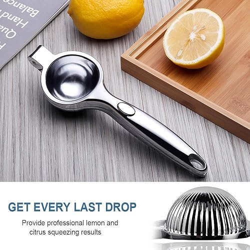 Miniatura 6 de Exprimidor manual de acero inoxidable para limónexprimidor de lima, exprimidor de cítricos de mano, de metal, 2.7 pulgadas, extra grande, de alta