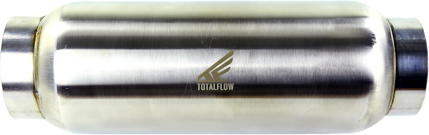 TOTALFLOW 12103B Universal 2-1/4 Inch Race Exhaust Muffler - 2.25 Inch Inner Diameter | 2.25 Inch Inner Diameter
