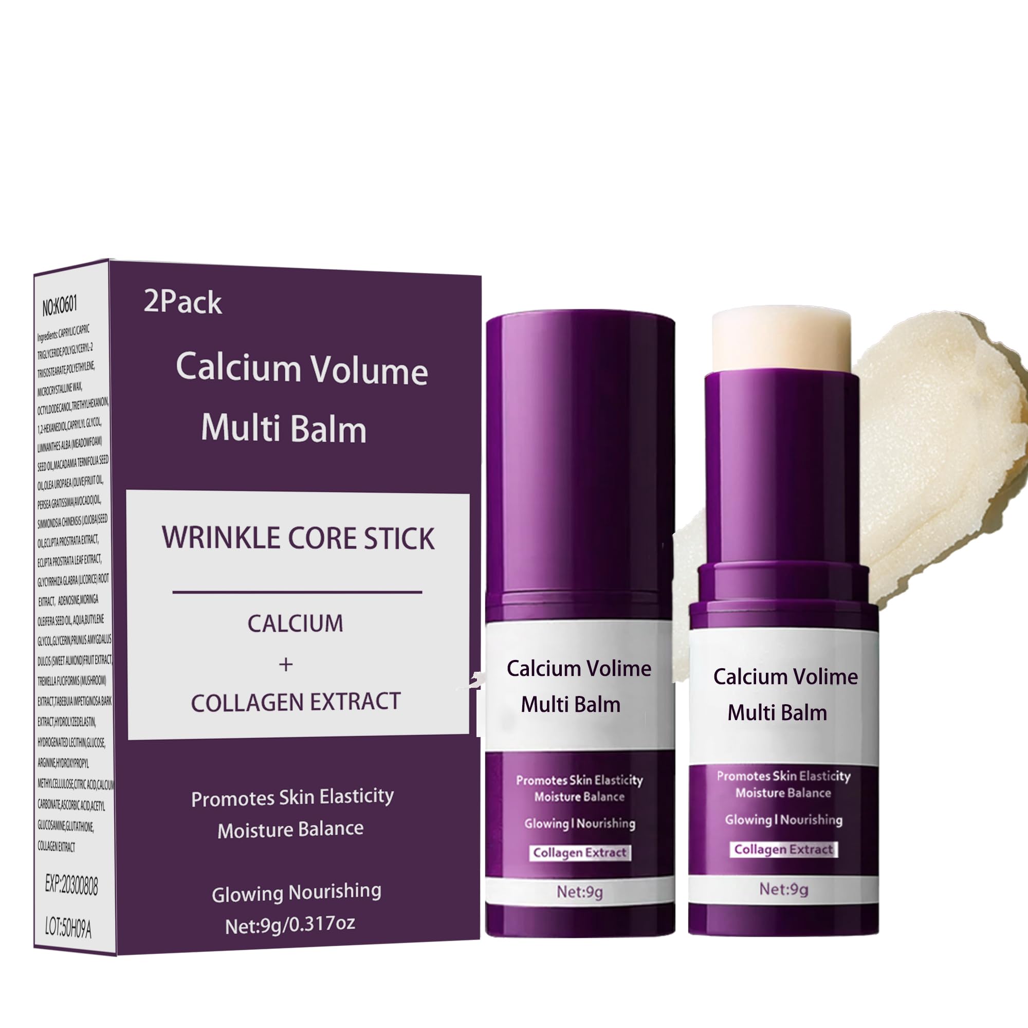 2-Pack Calcium Multi Balm Stick -Collagen Moisturizing Balm Stick for Face,Eyes & Neck, Anti-Wrinkle Eye Cream, Wrinkle Core Sticks For Firming Skin,Hydrating,Anti-aging 2 pack