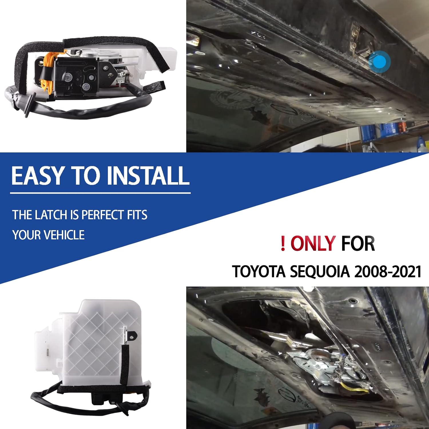 Liftgate Latch Actuator Assembly Compatible for Toyota Sequoia 2008-2021 Replace Rear Trunk Hatch Door Lock Actuator 69110-0C041