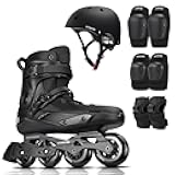 TT high Performance Inline Skates with Helmet & Protective Gear Set, Adult Men Women Roller Blades Bundle with Knee Pads Elbow Pads Wrist Guards