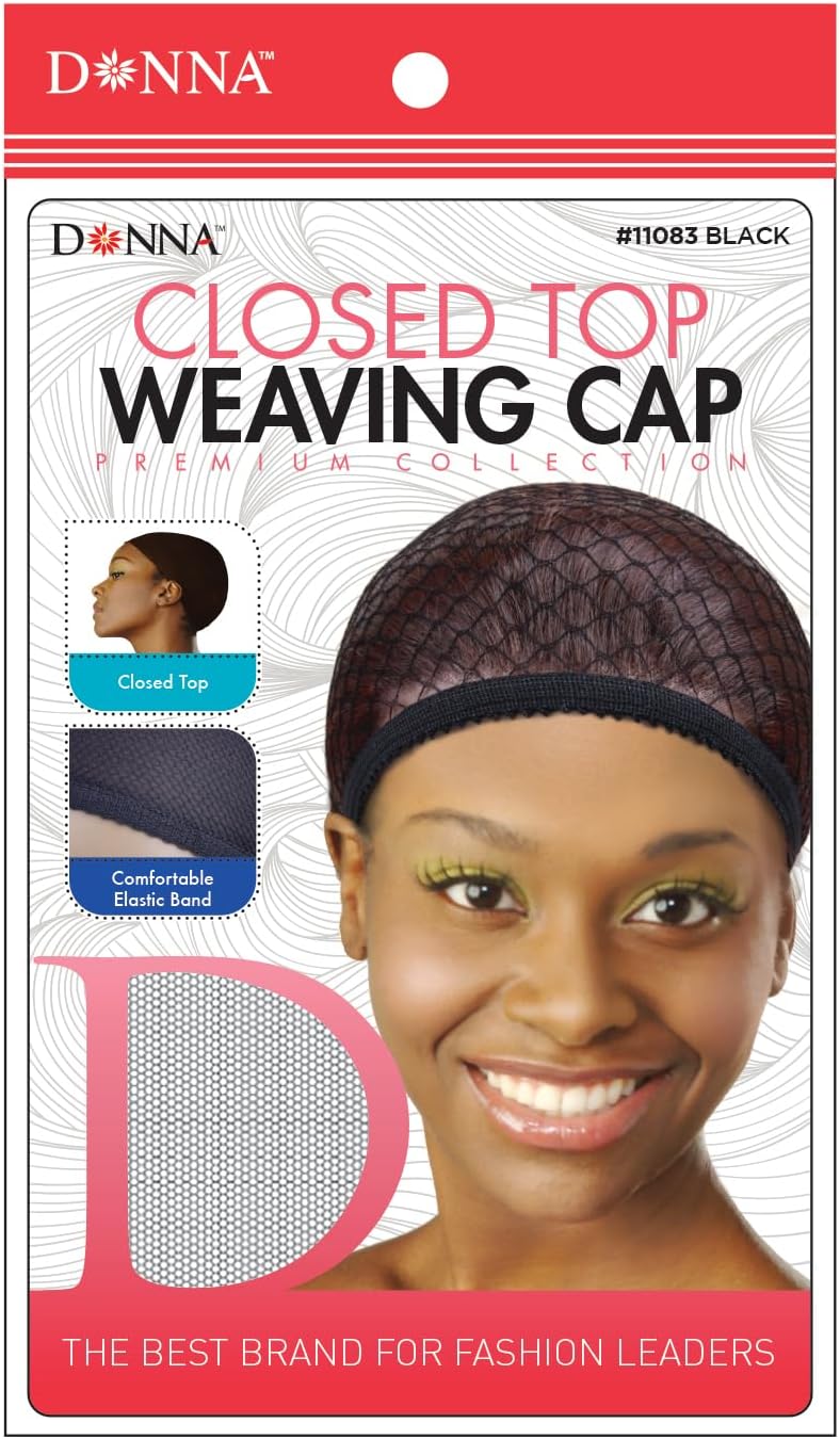 DONNA Weaving CAPS Closed Top Weaving Cap Wig Head Wig Caps for Women Hair Bonnet for Sleeping Hair Net, 1PC Black COLOR