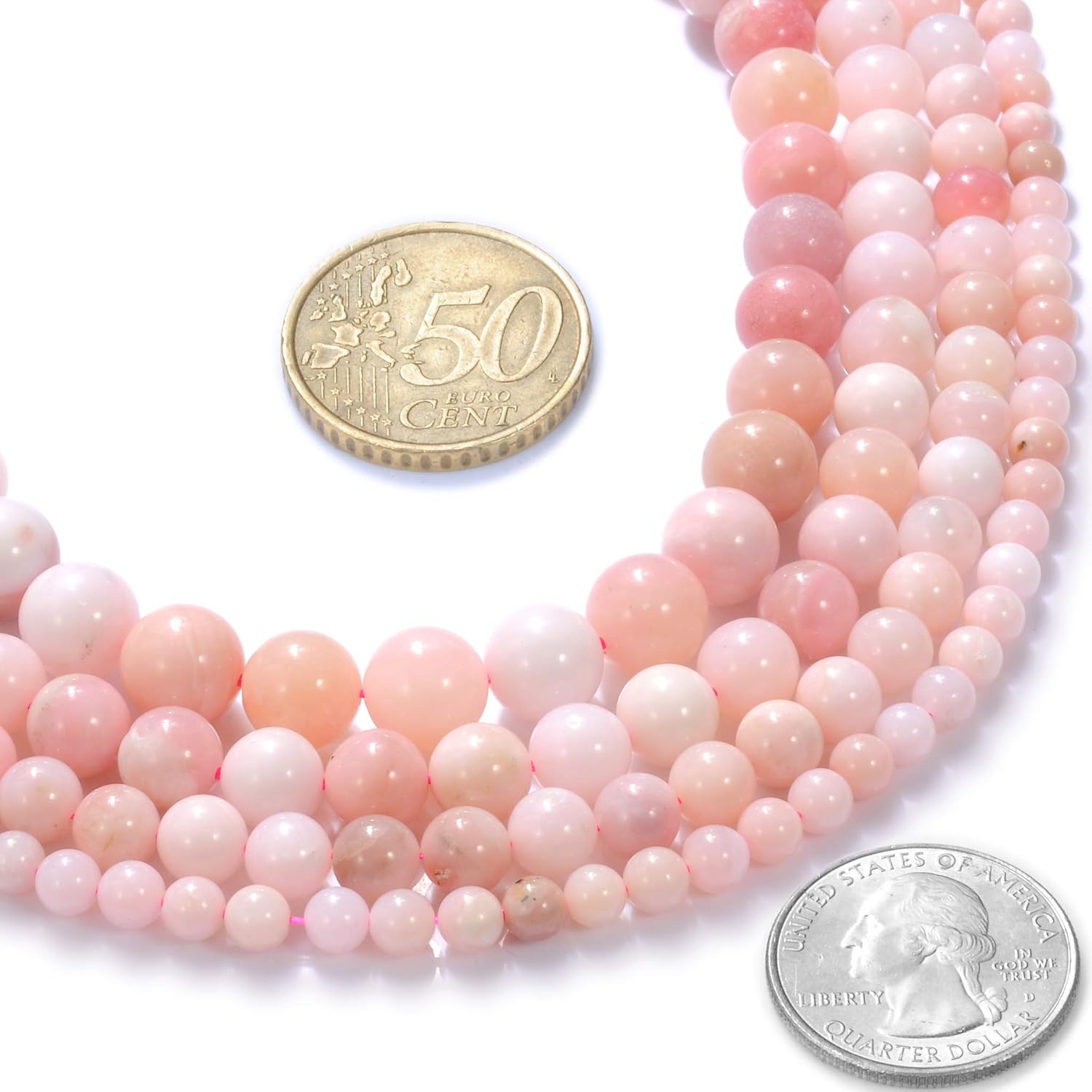Natural Stone Beads 10mm Pink Opal Beads Gemstone Beads Round Loose Beads Crystal Energy Stone Healing Power for Jewelry Making DIY,1 Strand 15"