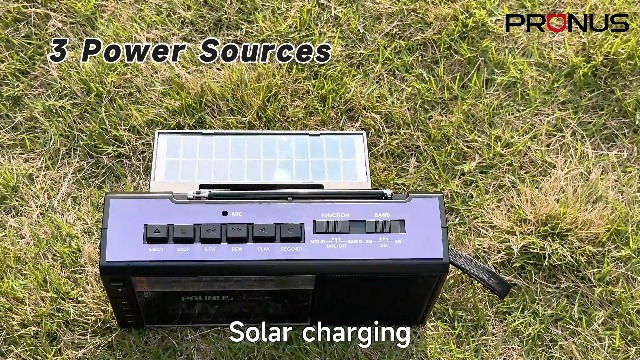 Amazon.com: PRUNUS J-360 Cassette Tape Player Boombox with Solar