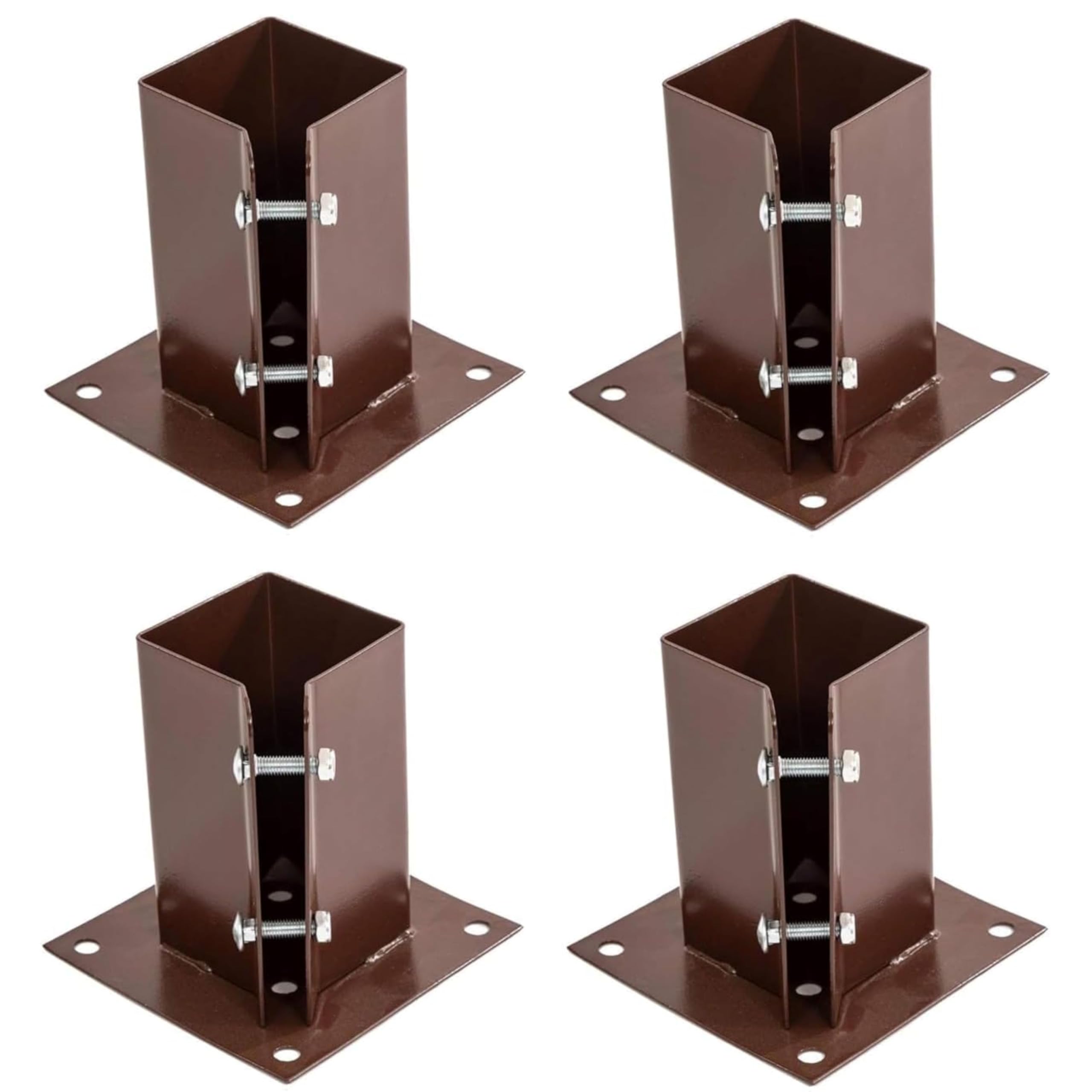 ALAYSTAR 4 Pack 100x100mm Bolt Down Fence Post Shoes Steel Holder