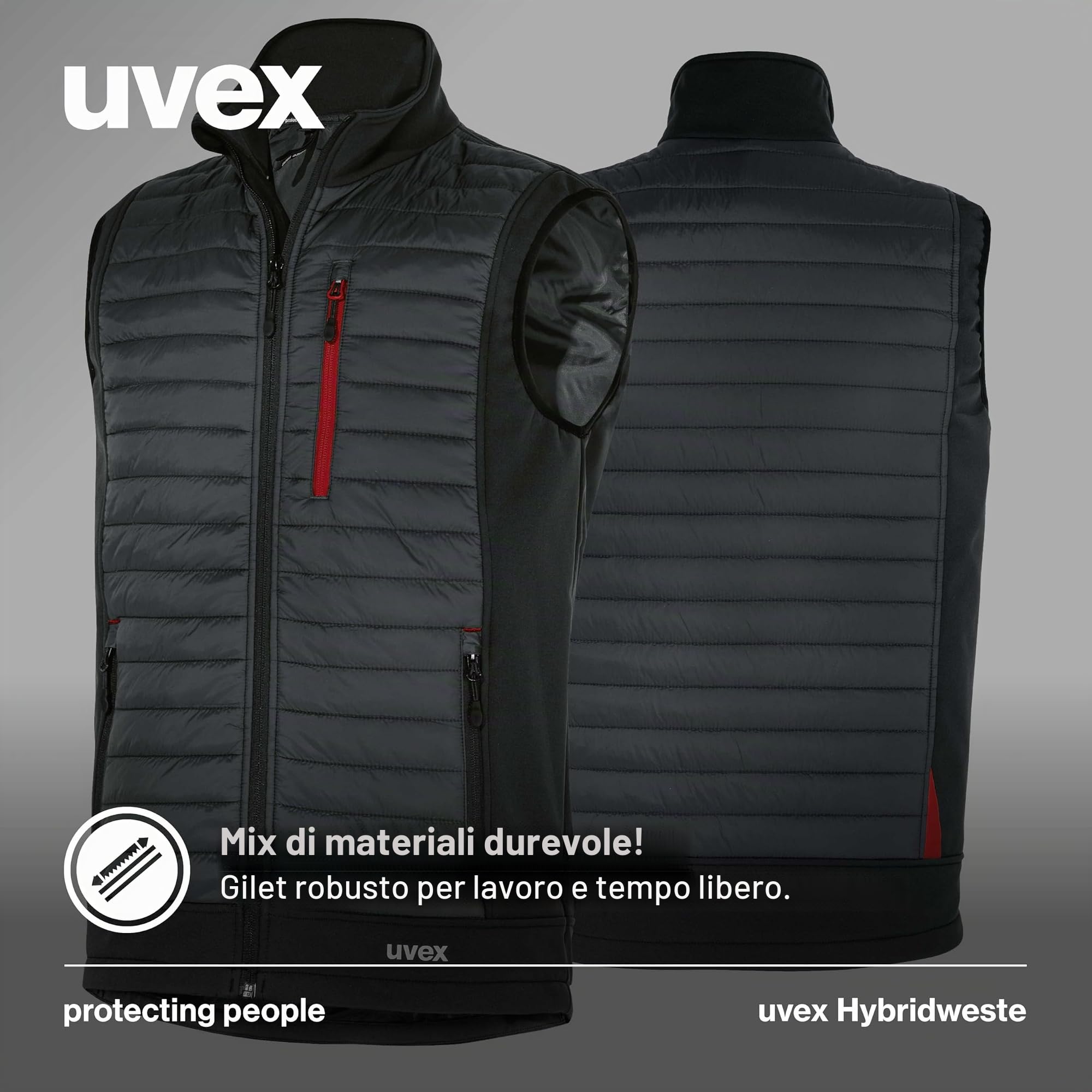 Uvex tune-up gilet ibrido da uomo - gilet trapuntato - robusto gilet da lavoro