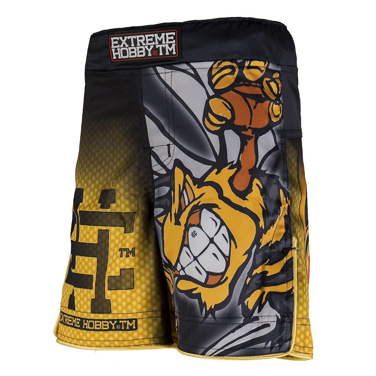 Grappling Kurze Hosen für Kinder Angry WASP, Weiches Atmungsaktives Material, 2-Wege-Stretch-System, Kids Boxing Shorts Kampfsport Muay Thai Fitness Martial Arts Größe 164
