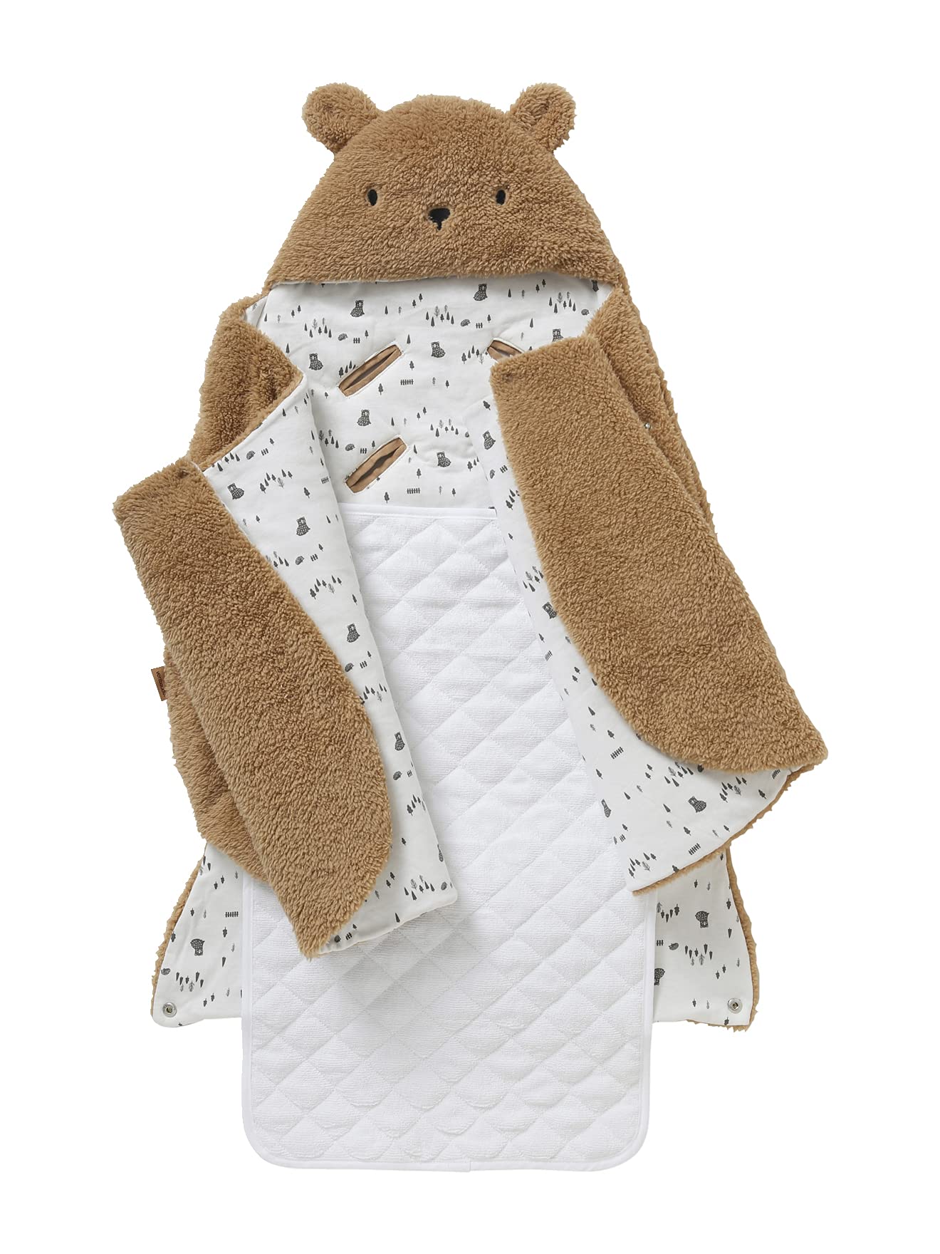 VERTBAUDET Nid d'ange transformable en peluche Ourson beige TU
