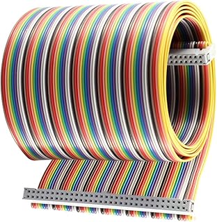 Aexit 2.54mm Pitch Audio & Video Accessories 64 Pin 64 Way F/F IDC Flat Rainbow Connectors & Adapters Cable 118cm