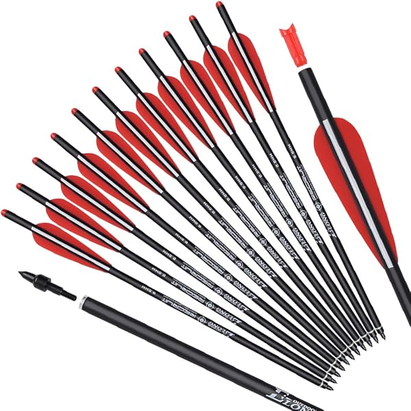 NIKA ARCHERY 12 Piezas de Pernos de Ballesta Flechas de Carbono 16 18 20 Pulgadas Flechas de Ballesta para Ballesta Caza Tiro con Arco práctica de Tiro - 4