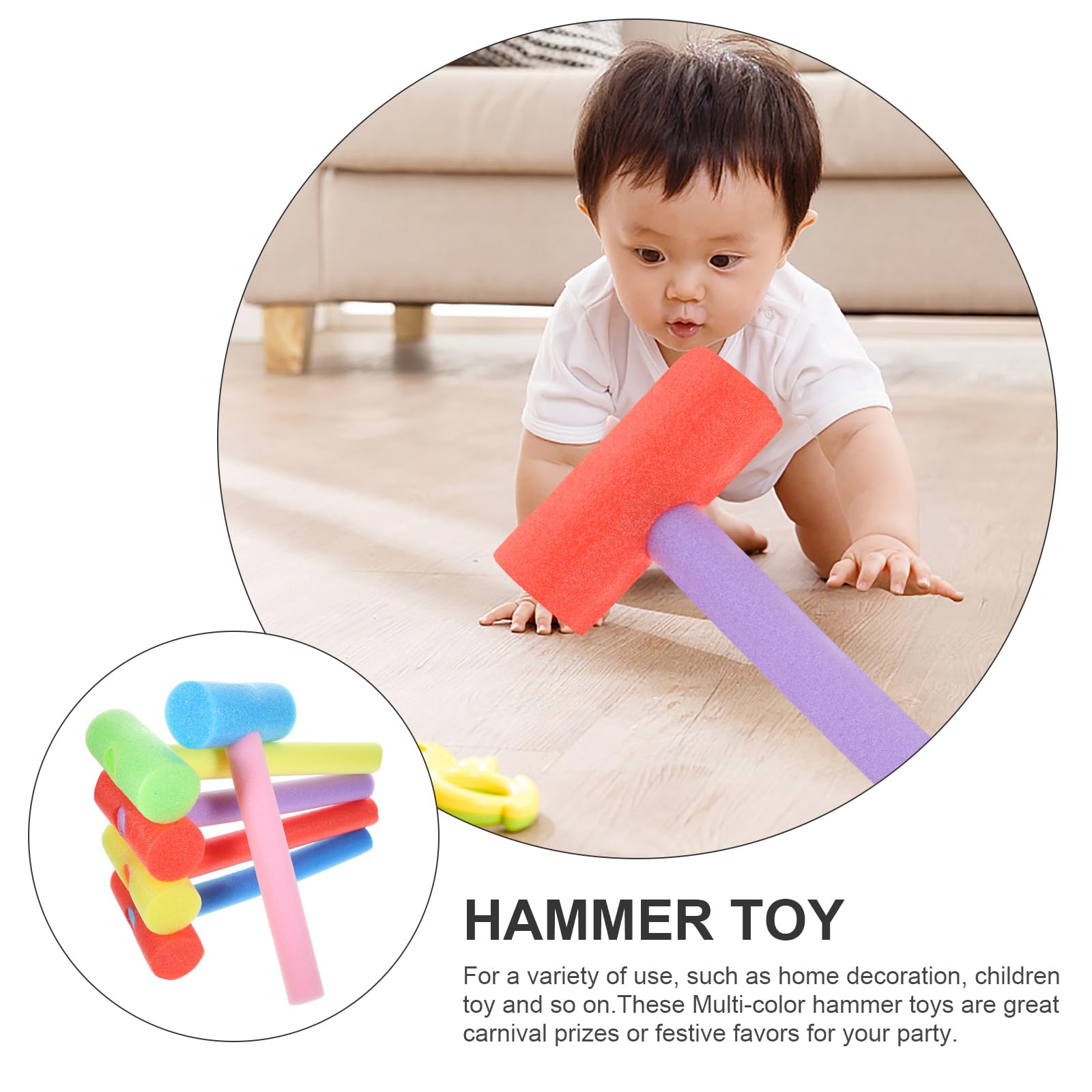 ifundom Martello Giocattolo in Schiuma Leggero E Portatile Per Bambini Set 5 Pezzi Strumenti Per Attività Motorie E Gioco Educativo Premio Per Feste E Carnevali