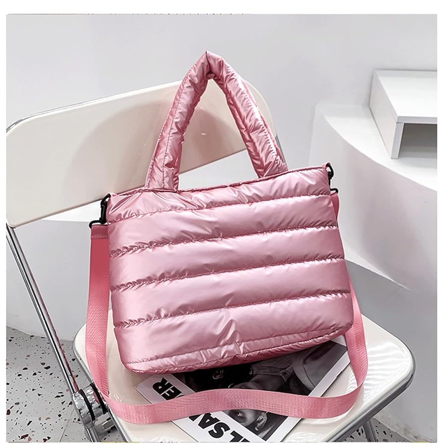 Amazon.com: Puffer Tote Bag with Pendant Quilted Casual New Amazon.com: Puffer Tote Bag with Pendant Quilted Casual New