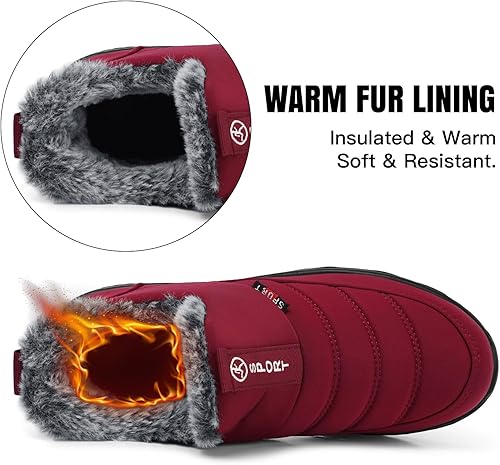 Miniatura 3 de SWQZVT Botas de invierno para mujer, para la nieve botas de invierno antideslizantes al tobillo, cómodas y resistentes al aire libre