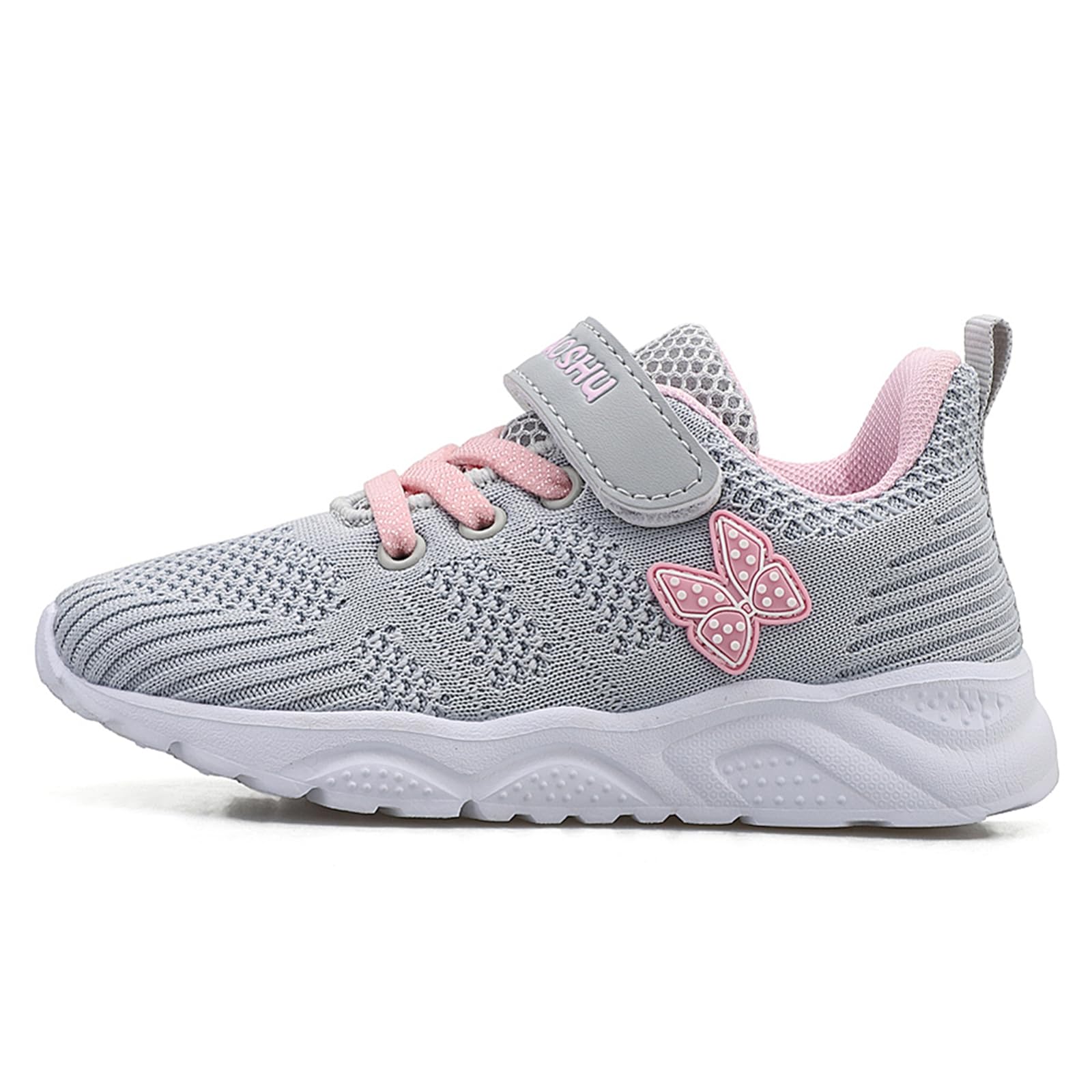 Turnschuhe Mädchen Baby Lauflernschuhe Hallenschuhe Kleinkind Mädchen Babysneakers Atmungsaktive Sportschuhe Laufschuhe Grundschulkind Leichte Grau 30 EU