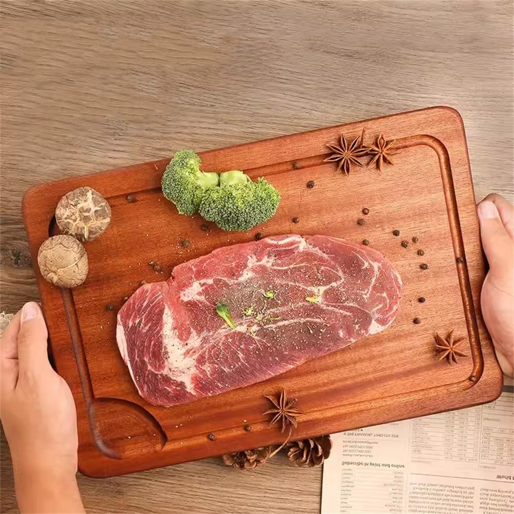 Küchen-Steakbrett Hölzerner Steakteller, Steaktablett, Western-Brotteller(50x30cm)