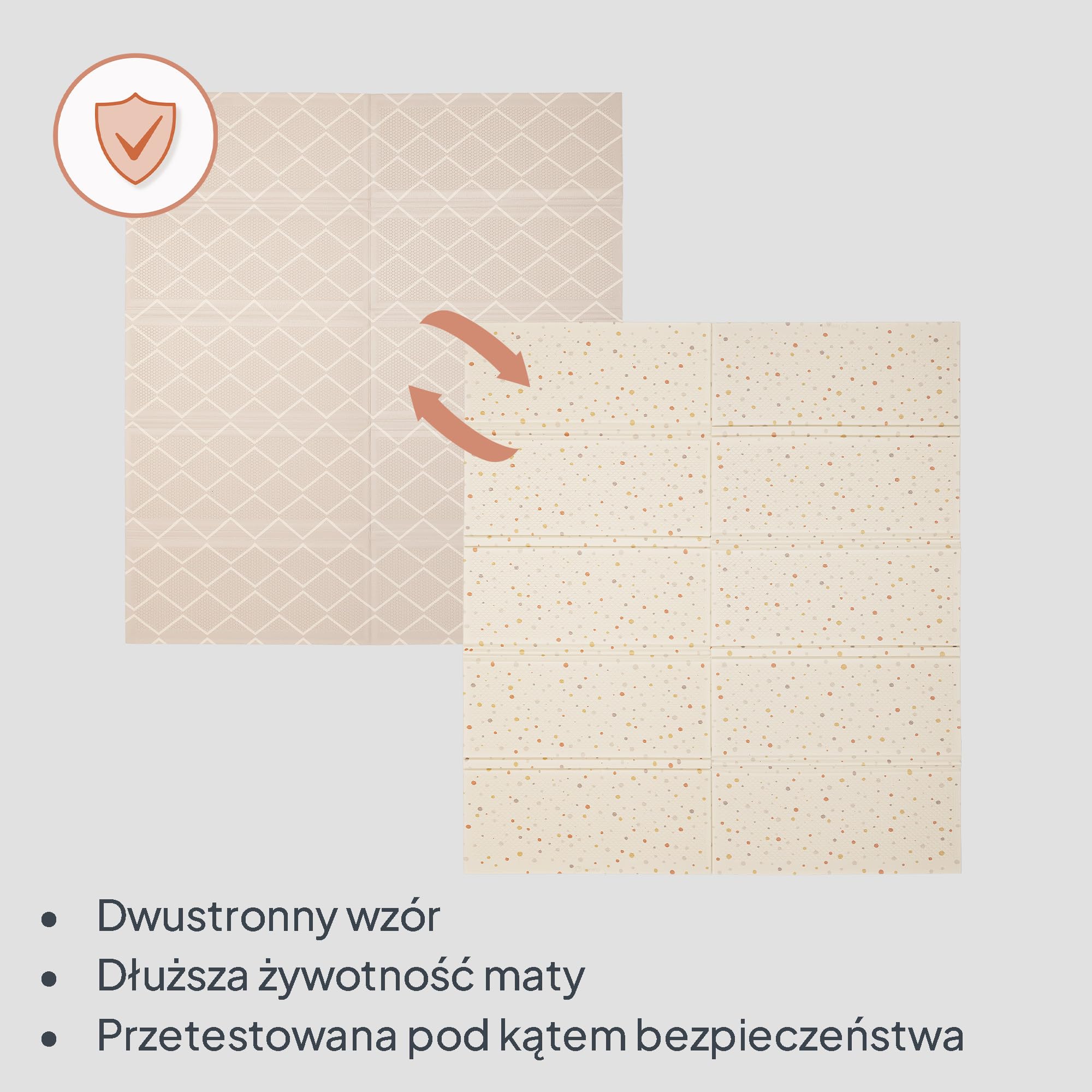 Lionelo Zora XPE mata do raczkowania dla niemowląt 180 x 201 x 1,5 cm, bardzo gruba, bez substancji szkodliwych, antypoślizgowa, dwustronna, z torbą do przenoszenia