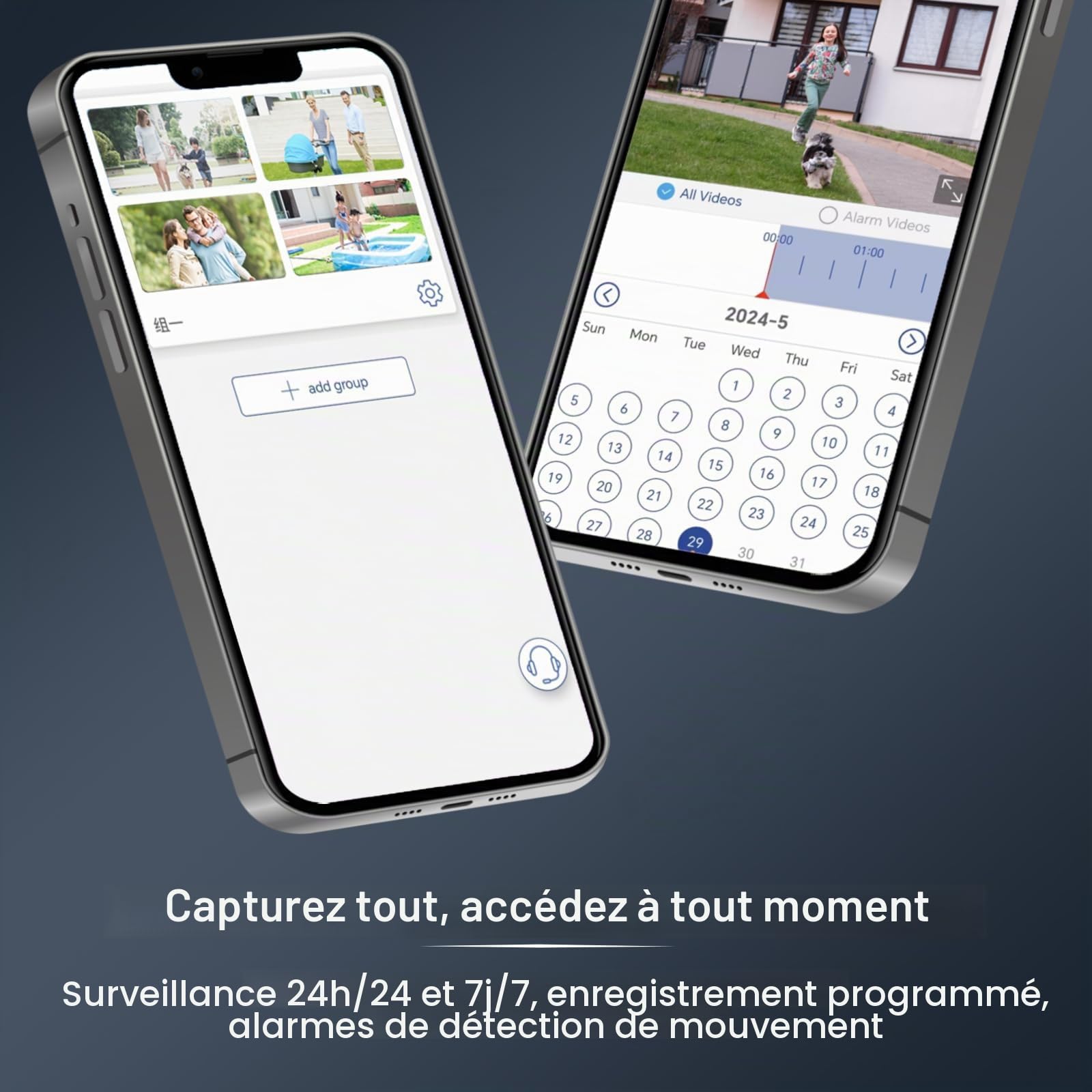 Ctronics 2K Caméra de Surveillance WiFi Extérieure avec Suivi Automatique