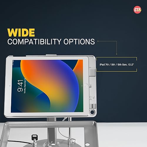 Miniatura 5 de CTA Digital Soporte de Quiosco Dual  Soporte de Quiosco de Seguridad Dual CTA con Estuche con Cerradura y Cable para iPad 7.8.9. Generación 10.2"