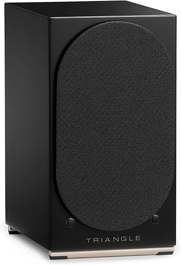 triangle - AIO Twin - Wi-Fi & Bluetooth Active Bookshelf Speakers with 2x50W Amplifier - HD Audio - Phono/Turntable + Optical TV Inputs - 165 x 304 x 235 mm - Black (Pair)