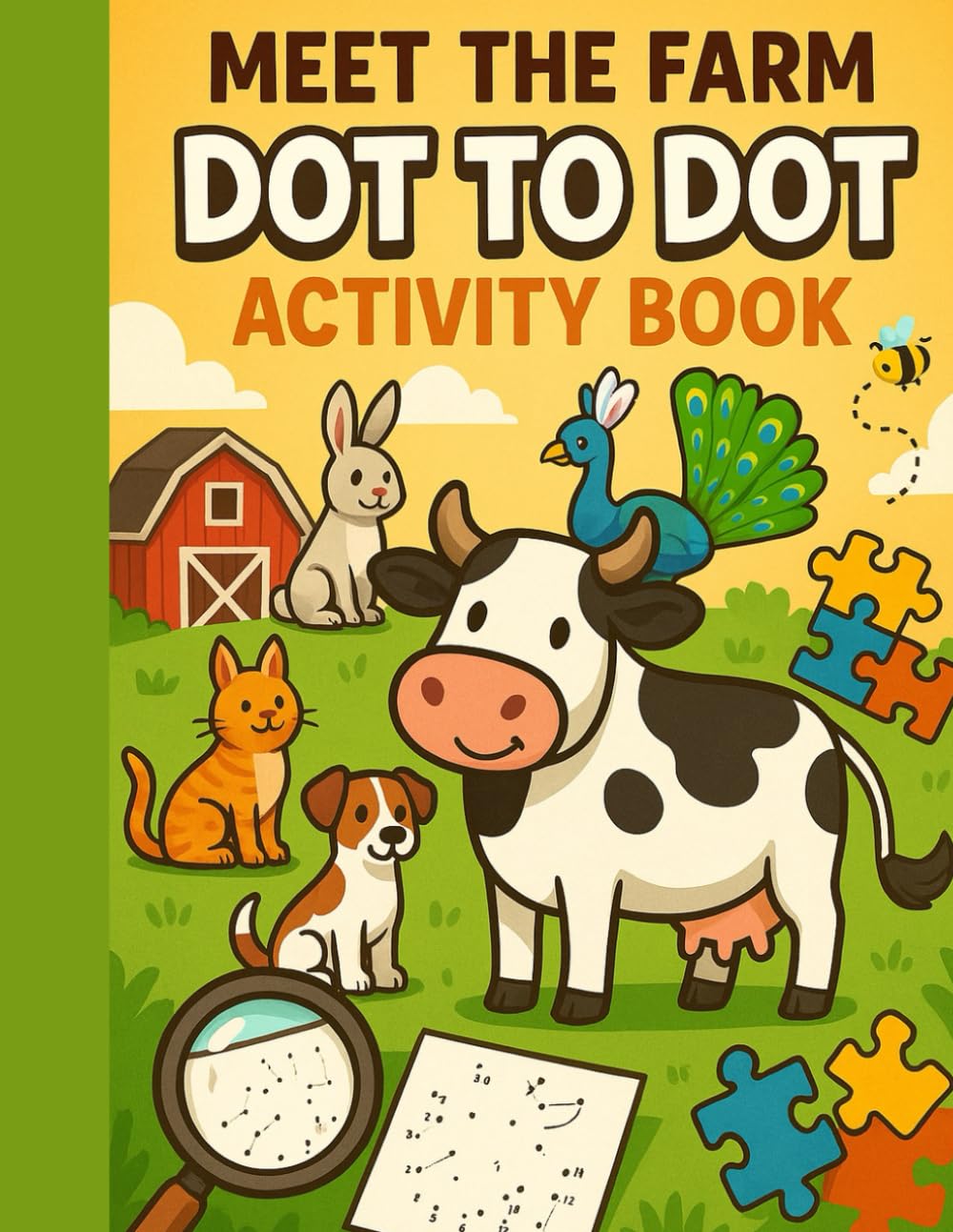 Meet the Farm Animals Dot to Dot for Kids Ages 5–9: Connect the Dots and Learn About the Animals | A Fun Farm-Themed Activity Book to Boost Counting Skills and Fine Motor Development