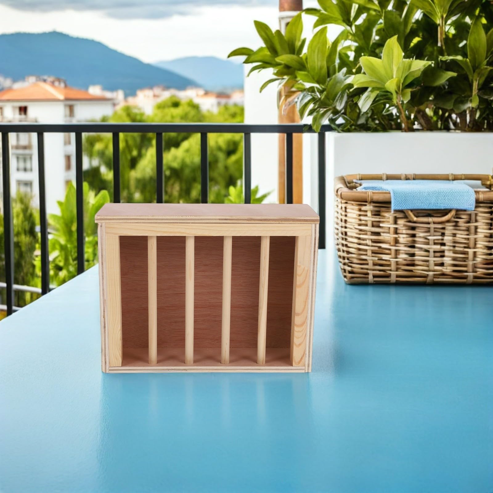 Râtelier à Foin pour Lapins Bois Distributeur de Foin Mural Mangeoire pour Petits Animaux et Cobayes Alimentation Continue