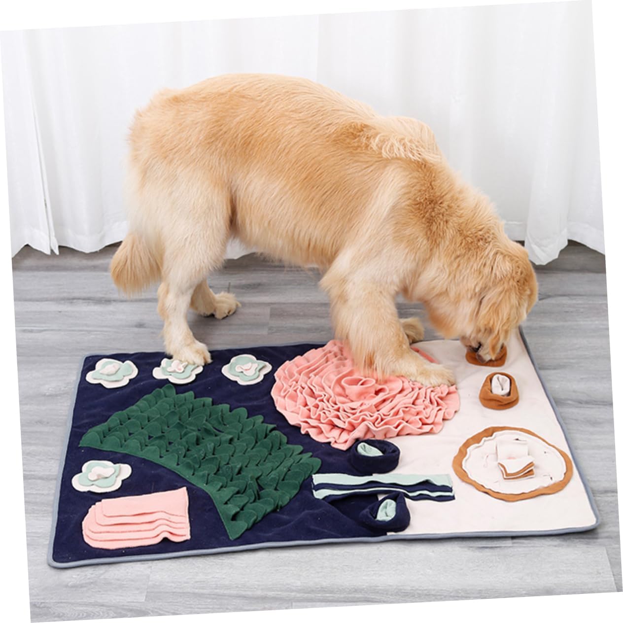 YARNOW Flower Slow Food Mat Dog Snuffle Pad Pet Sniffing Mat for Puppy and Adult Dog Large Feeding Toy for